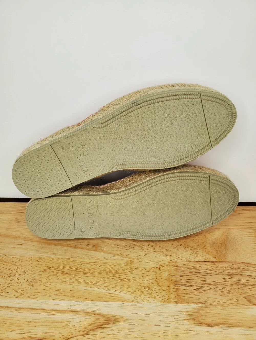 Manebi Leather Espadrilles Womens 39 US 9 Pink Tie-Dye